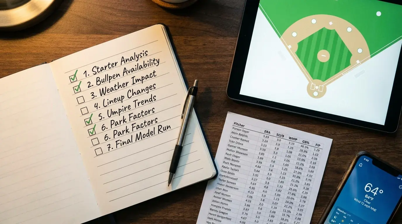 Systematische Pre-Bet-Analyse mit Pitcher-Statistiken und Ballpark-Daten vor einer MLB-Wette